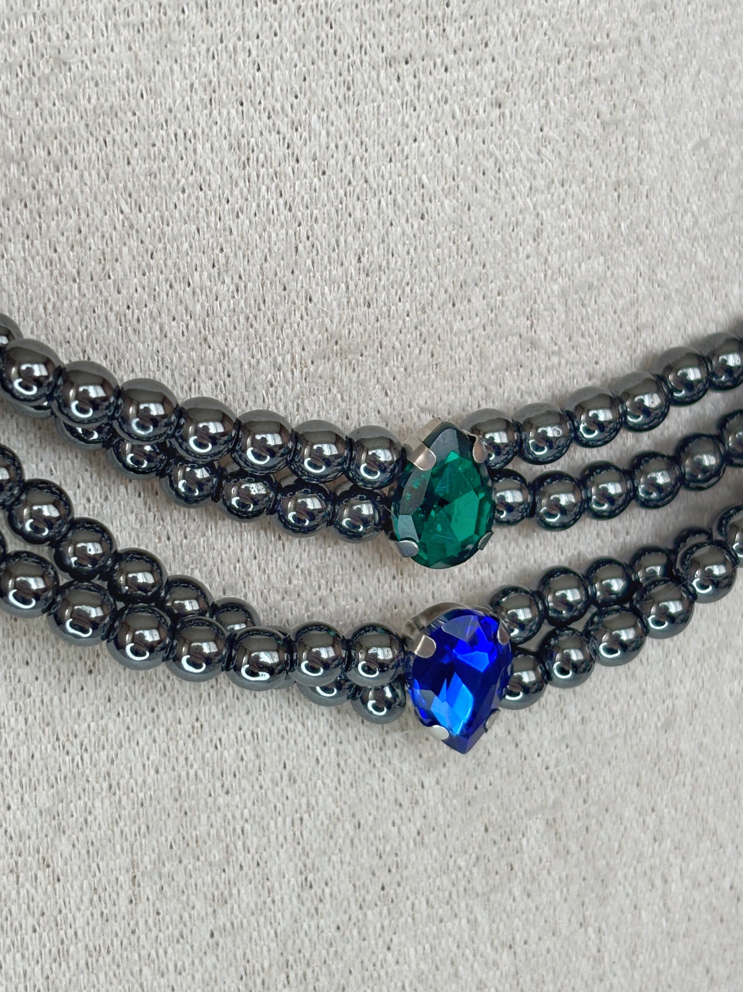 Колие Blue/Green Hematite