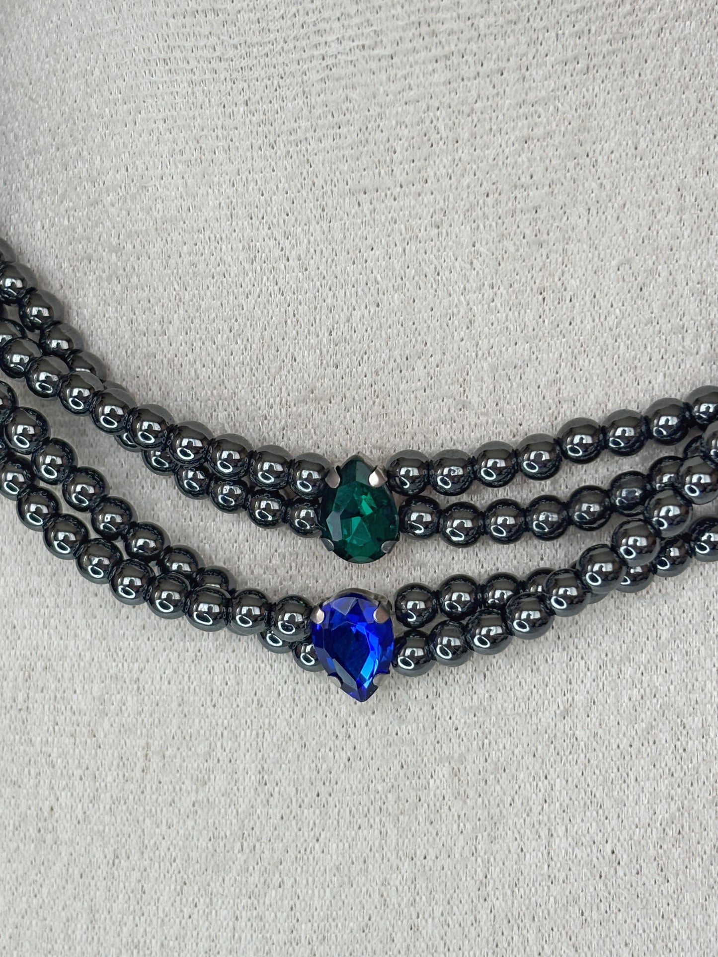 Колие Blue/Green Hematite